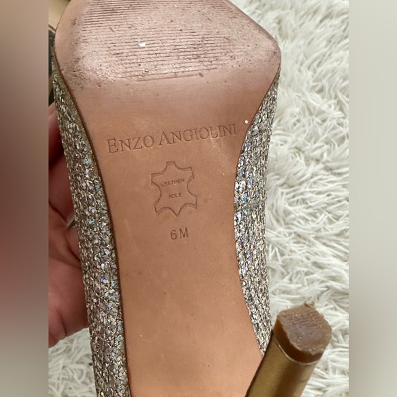 Enzo Angiolini Size 6 EAMERRYANN glitter and gold heels - Picture 3 of 7